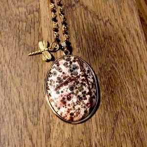 Stone dragonfly necklace